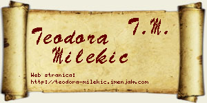 Teodora Milekić vizit kartica
